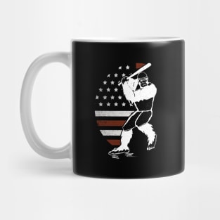 Bigfoot Baseball American Flag Mug